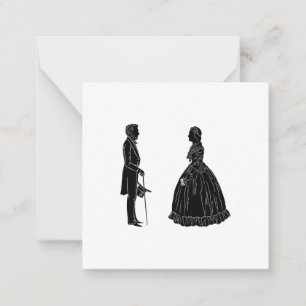 Tarjeta Pequeña silueta de abraham lincoln mary todd lincoln