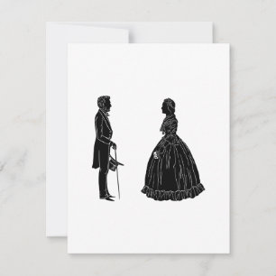 Tarjeta Pequeña silueta de abraham lincoln mary todd lincoln