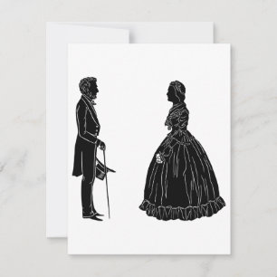 Tarjeta Pequeña silueta de abraham lincoln mary todd lincoln