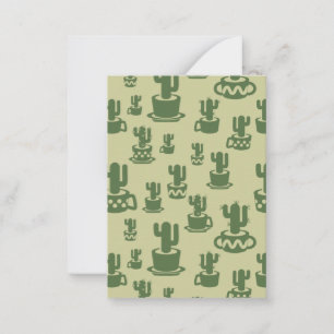 Tarjeta Pequeña Silueta de cactus suculenta en tazas y macetas
