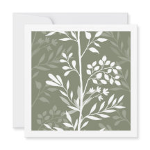 Silueta floral elegante olivo salvia minimalista