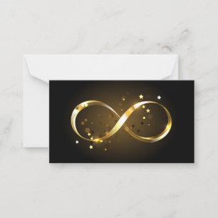 Tarjeta Pequeña Símbolo de Infinito Dorado