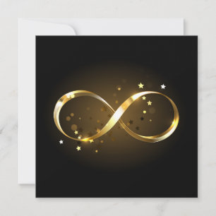 Tarjeta Pequeña Símbolo de infinito dorado