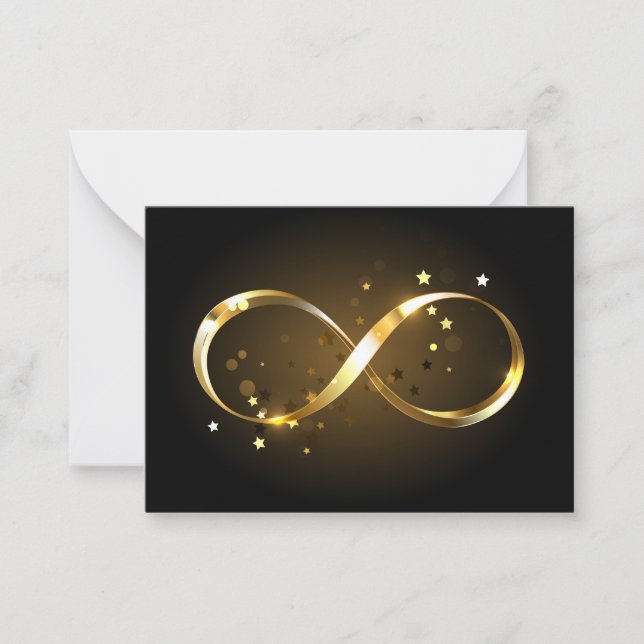 Tarjeta Pequeña Símbolo de infinito dorado (Anverso)