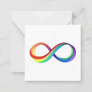 Tarjeta Pequeña Símbolo infinito arcoiris en capas
