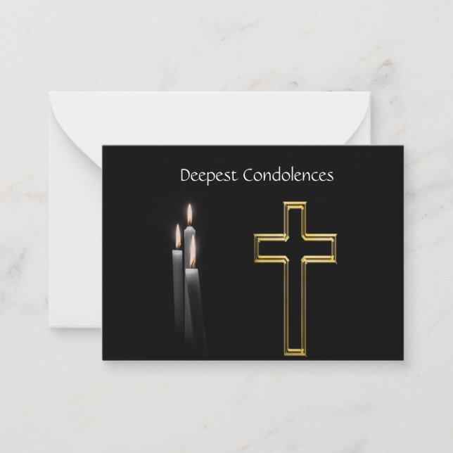 Tarjeta Pequeña Simpatía De Cruces Y Velas (Anverso)
