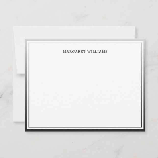 Tarjeta Pequeña Simple Black Ombre Border Profesional Moderno (Anverso)
