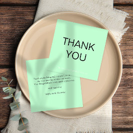 Tarjeta Pequeña Simple Boda verde de la Fábrica de la Moneda Graci