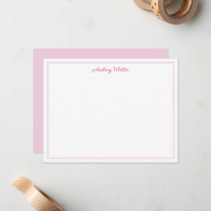 Tarjeta Pequeña Simple borde rosa escritura personalizada