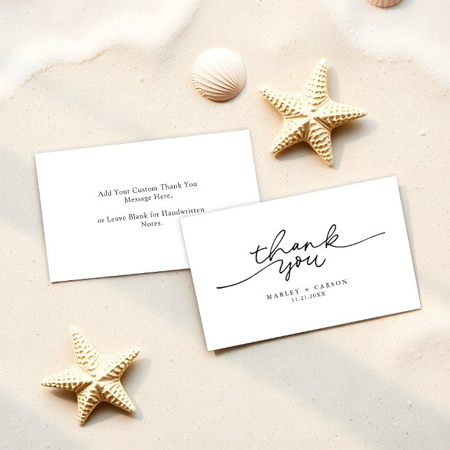 Tarjeta Pequeña Simple caligrafía moderna Boda presupuesto Gracias (Subido por el creador)