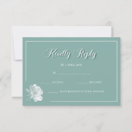 Tarjeta Pequeña Simple Calligraphy Sage Green Floral Wedding RSVP