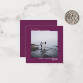 Tarjeta Pequeña Simple Cassis Wedding Save the Date Photo Mini