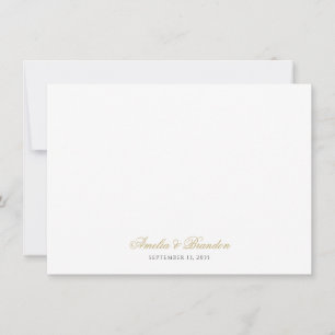 Tarjeta Pequeña Simple Classic Gold Calligraphy Script Gracias