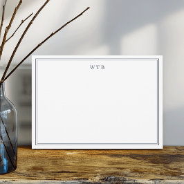 Tarjeta Pequeña Simple Classic Navy Blue Monogram