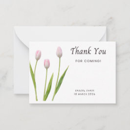 Tarjeta Pequeña Simple & Elegant Thank You Card | Pink Flower | Pr
