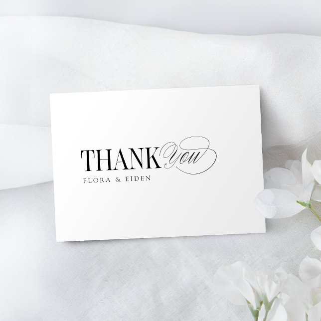 Tarjeta Pequeña Simple Elegant Timeless Typography Thank You (Simple Elegant Timeless Typography Thank You Note Card)