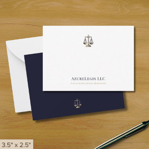 Tarjeta Pequeña Simple Elegante Escala de Justicia Legal