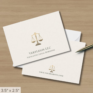 Tarjeta Pequeña Simple Elegante Escala de Justicia Legal