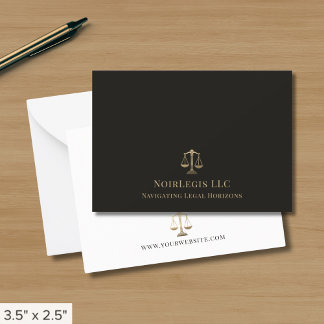 Tarjeta Pequeña Simple Elegante Escala de Justicia Legal