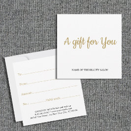 Tarjeta Pequeña Simple Elegante Limpio Regalo Falso Dorado