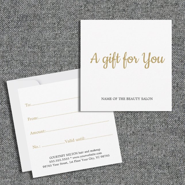 Tarjeta Pequeña Simple Elegante Limpio Regalo Falso Dorado (Subido por el creador)