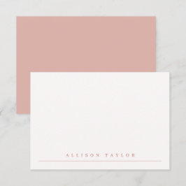 Tarjeta Pequeña Simple Elegante Rosa Polvoriento Nombre Personaliz