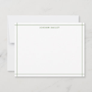 Tarjeta Pequeña Simple Forest Green Geometric Moderno Profesional