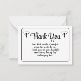 Tarjeta Pequeña Simple Heart Cross Gracias Mensaje Por Solidaridad