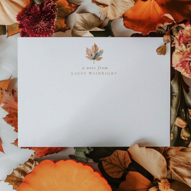 Tarjeta Pequeña Simple Hoja de Otoño Personalizada Rústica (Subido por el creador)