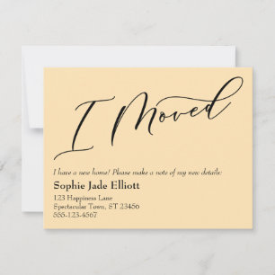 Tarjeta Pequeña Simple Light Peach I Moved New Address Card