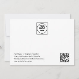 Tarjeta Pequeña Simple Logo QR Code Business Note Card