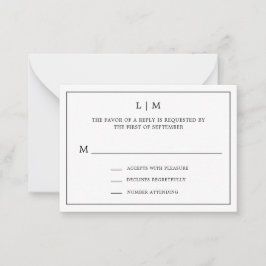 Tarjeta Pequeña Simple matrimonio de presupuesto blanco y negro RS