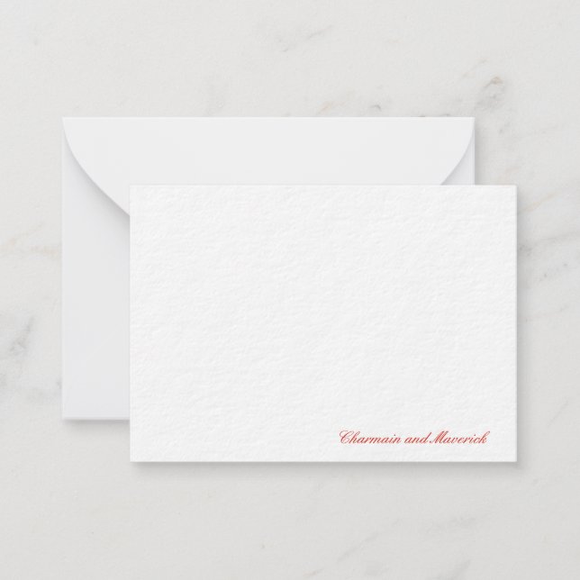 Tarjeta Pequeña Simple Minimalista Candy Red (Anverso)