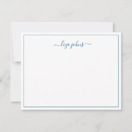 Tarjeta Pequeña Simple Moderno Azul Escritura Profesional 