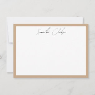 Tarjeta Pequeña Simple Moderno Boho Borde Tan Escritura a Mano