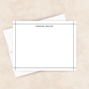 Tarjeta Pequeña Simple Moderno Geométrico Profesional Blanco y Neg