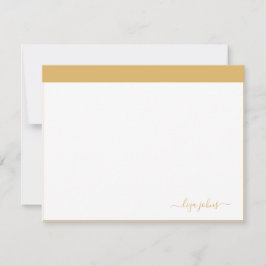 Tarjeta Pequeña Simple Moderno Guión Dorado Profesional 