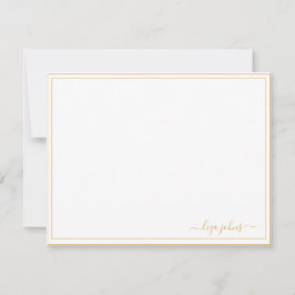 Tarjeta Pequeña Simple Moderno Guión Dorado Profesional 