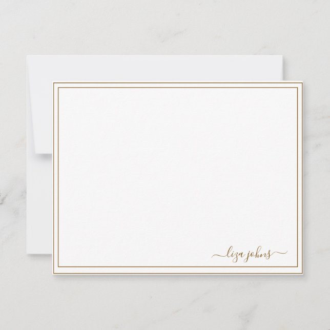 Tarjeta Pequeña Simple Moderno Marrón Script Profesional  (Anverso)