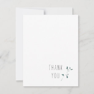 Tarjeta Pequeña Simple Monograma en blanco Gracias