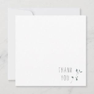 Tarjeta Pequeña Simple Monograma en blanco Gracias Plaza