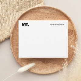 Tarjeta Pequeña Simple negrita dos tipos de monograma