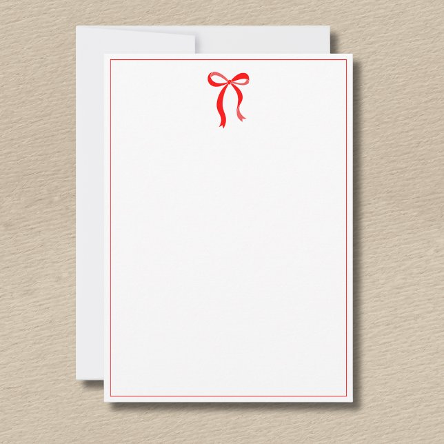 Tarjeta Pequeña Simple Neon Red Bow Thin Border No text (Subido por el creador)