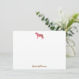 Tarjeta Pequeña Simple Pink Tiger Script Personalized Stationery