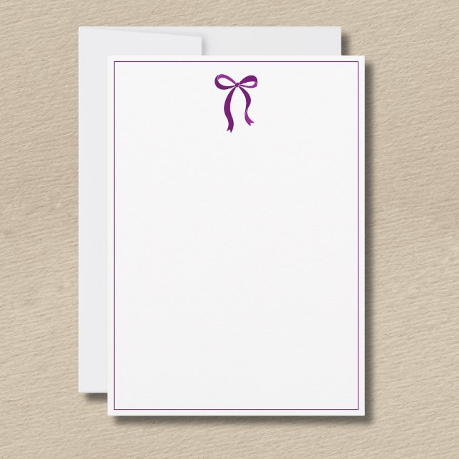 Tarjeta Pequeña Simple Plum Purple Bow Thin Border No text (Subido por el creador)