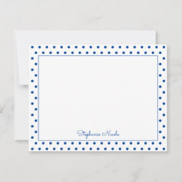 Tarjeta Pequeña Simple Polka Dot Blue Personalizado Borde delgado