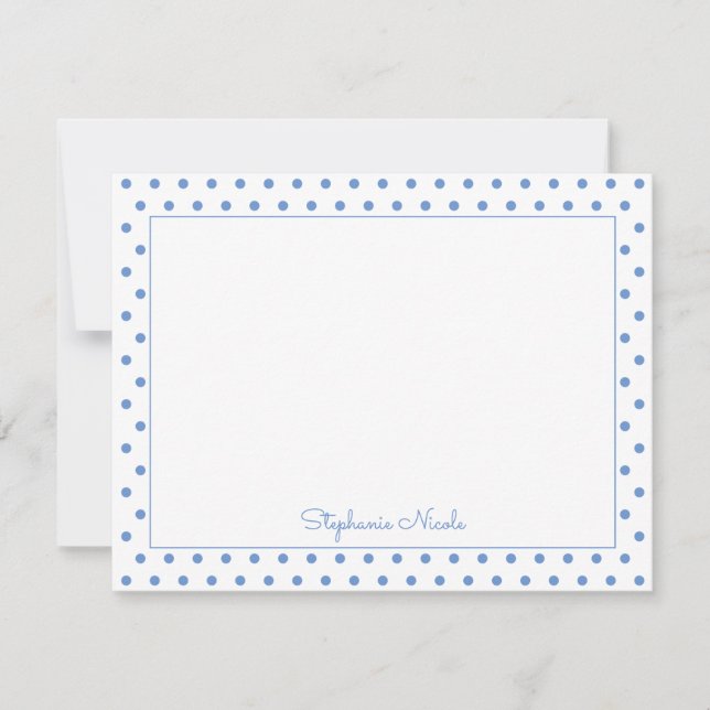 Tarjeta Pequeña Simple Polka Dot Light Blue Personalizado (Anverso)