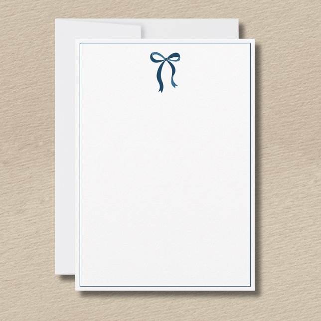 Tarjeta Pequeña Simple Prussian Blue Bow Thin Border No text (Subido por el creador)