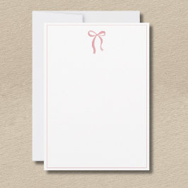 Tarjeta Pequeña Simple Rosa Rosada Arco delgado Borde Sin texto
