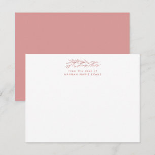Tarjeta Pequeña Simple Rubor Rústico Rosa Botánico